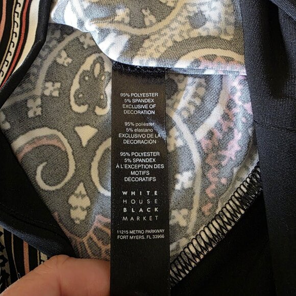 White House Black Market Paisley Tunic Top XS NWT V-Neck Long Sleeve - Picture 8 of 16